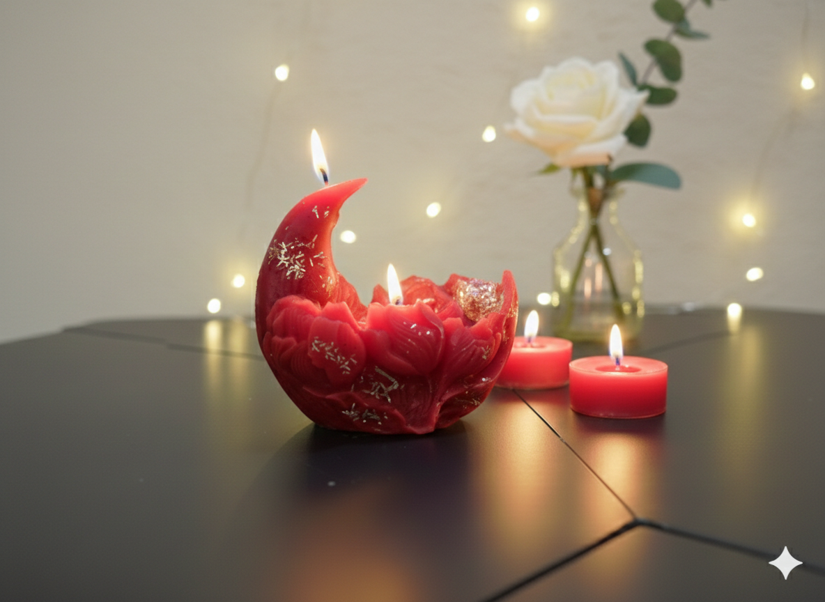 Crimson Moon Candle
